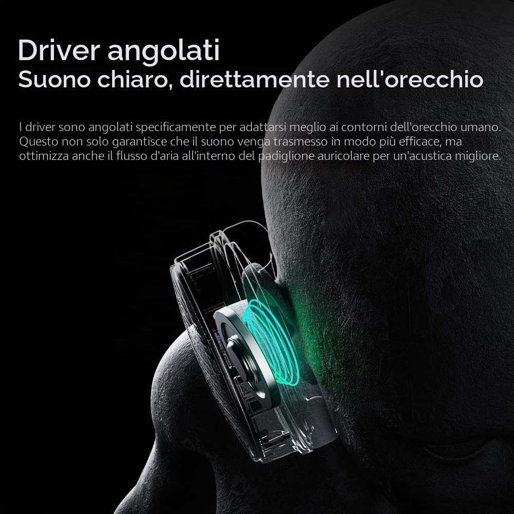 FiiO JT3 Cuffie Over-Ear Open-Back, Driver Dinamico da 50 mm, PEK+PU, cavo staccabile da 3,5 mm con microfono per musica e giochi (Nero)