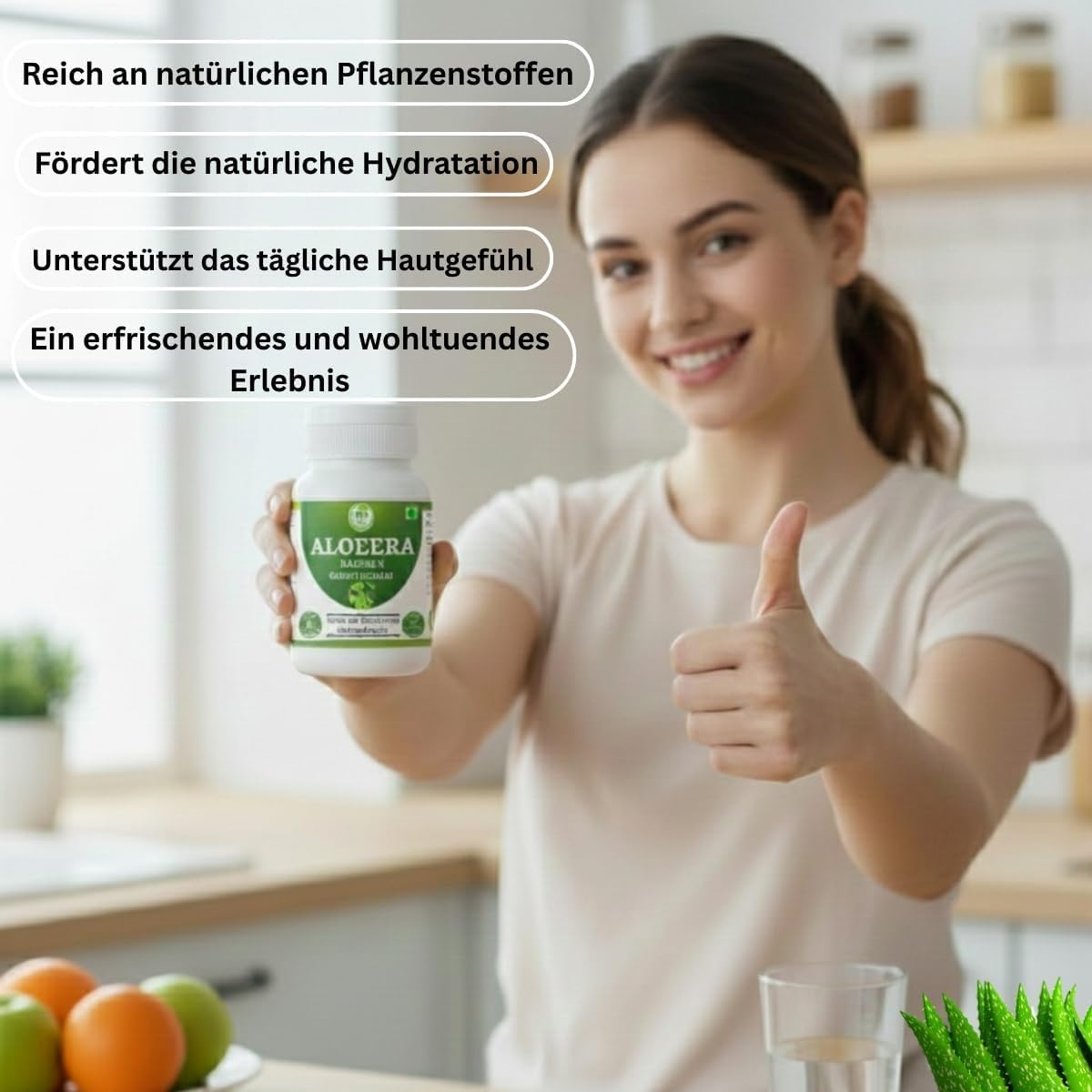 Aloe Vera (Aloe barbadensis Miller) – 200x Bioaktiver Blattextrakt – Aloinfrei – Reine, traditionelle Pflanzenformel – 240 Vegane Kapseln