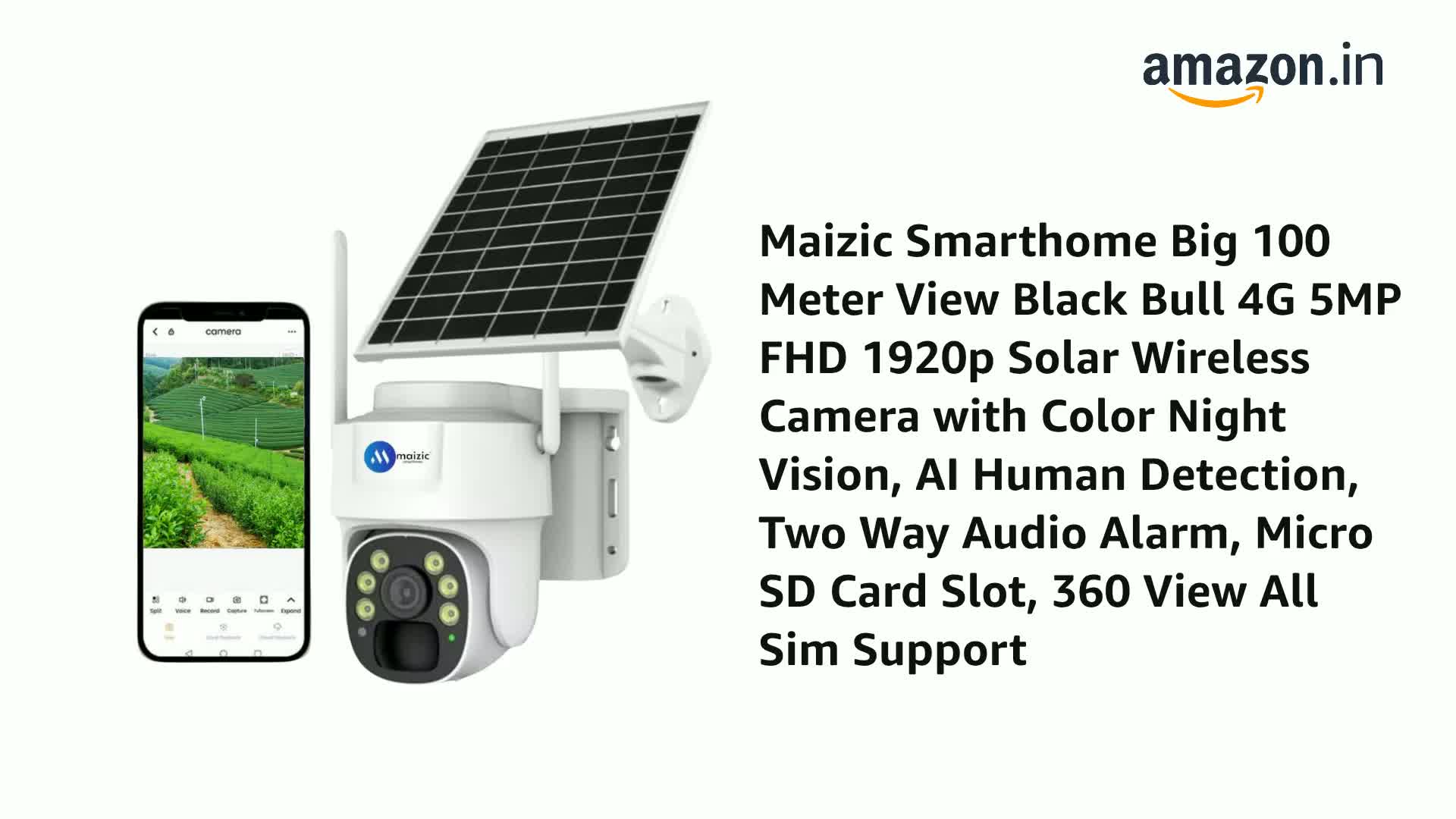 防犯カメラ Solar Wireless Security Camera Buy Maizic Smarthome 5MP Solar 4G Wireless Security Camera – 100 M