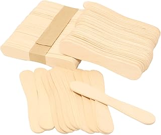 yueton 100PCS Wooden Ice Cream Spoons Sticks Disposable Wooden Tasting Spoons Sampling Spoons Small Dessert Spoons Yogurt Spoons Shovels Mini Spoons for Tasting, Sampling, Crafts - 3.7inch