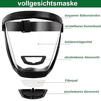 2 Pack Super Protective Face Shield Anti-Full Face Protection Transparent Face Shield for Adults Plastic Face Mask