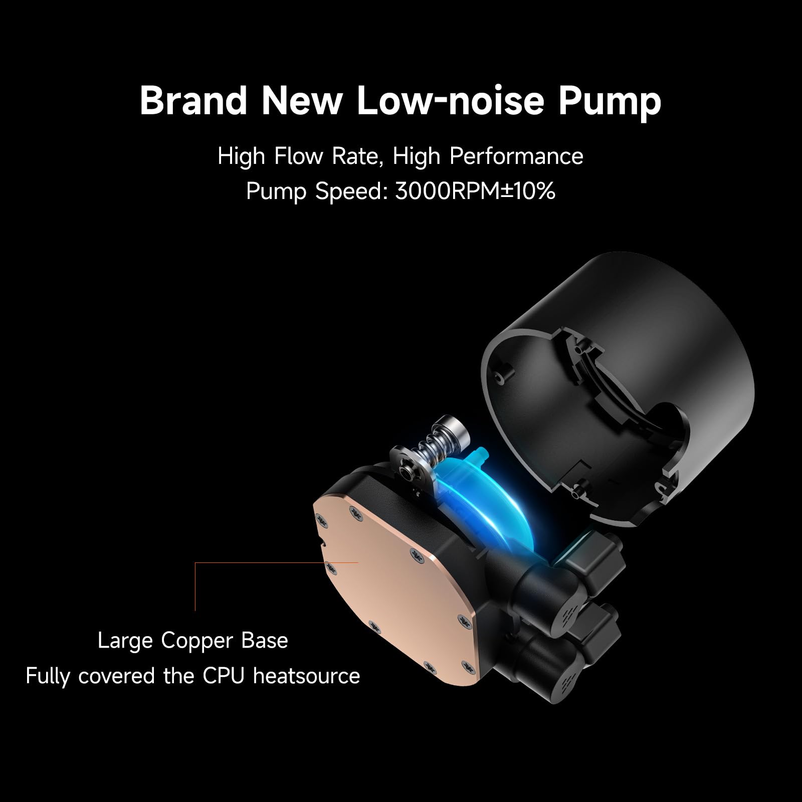 PCCOOLER Raffreddatore CPU liquido, 240 mm AIO con pompa a cuscinetto in ceramica, doppia ventola ARGB PWM da 120 mm, radiatore in alluminio, catena a margherita nascosta, compatibile con Intel