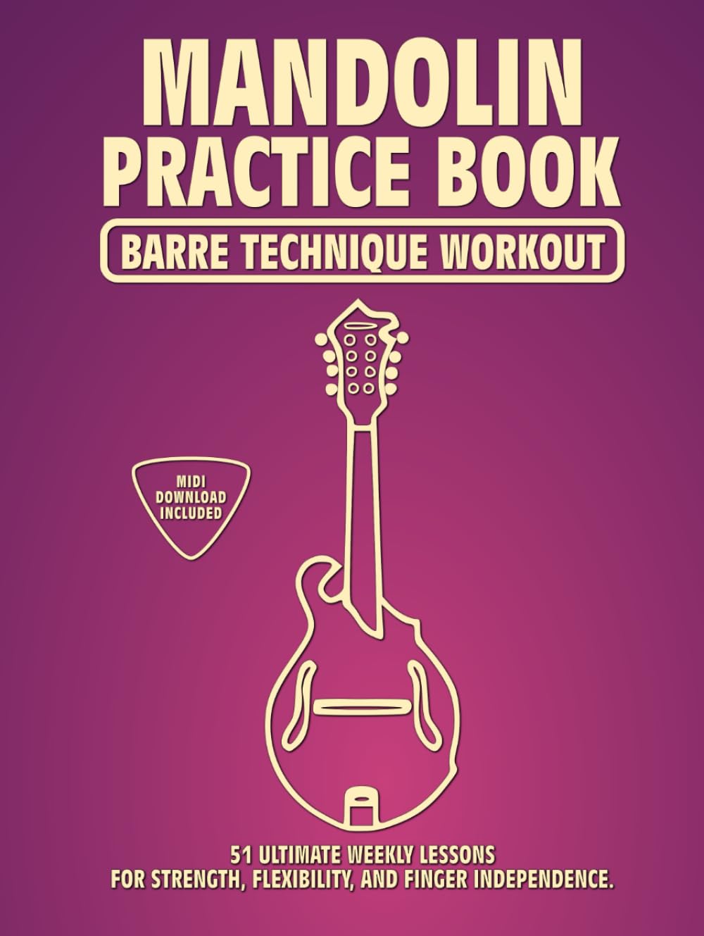 Mandolin Practice Book et méthode de barrés avec 100 exercices de flexibilité