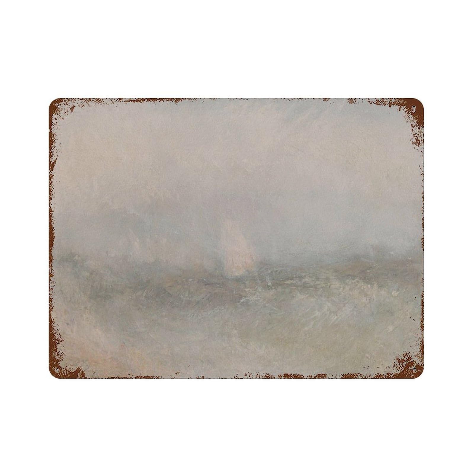 xiaoxiaoshen Vintage Coastal Seascape Painting_ Neutral Abstract Wall Decor Art Metal Tin Poster Modern Home Decor Art Home Bar Shop Decorations Vintage Sign 30x40cm