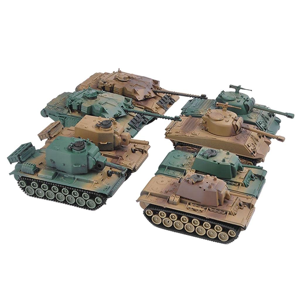 yotijay Set di 8 Kit di Carri Armati in plastica 1:72 da assemblare Collezioni di Puzzle Set da Gioco Modello Fai-da-Te Ornamenti per Carri Armati