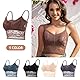 Maiclaice Damen Spitze BH Mit Polsterung Sexy Bequemer Bustier Ohne Bügel Alltag Bralette Büstenhalter Schwarz X-Large