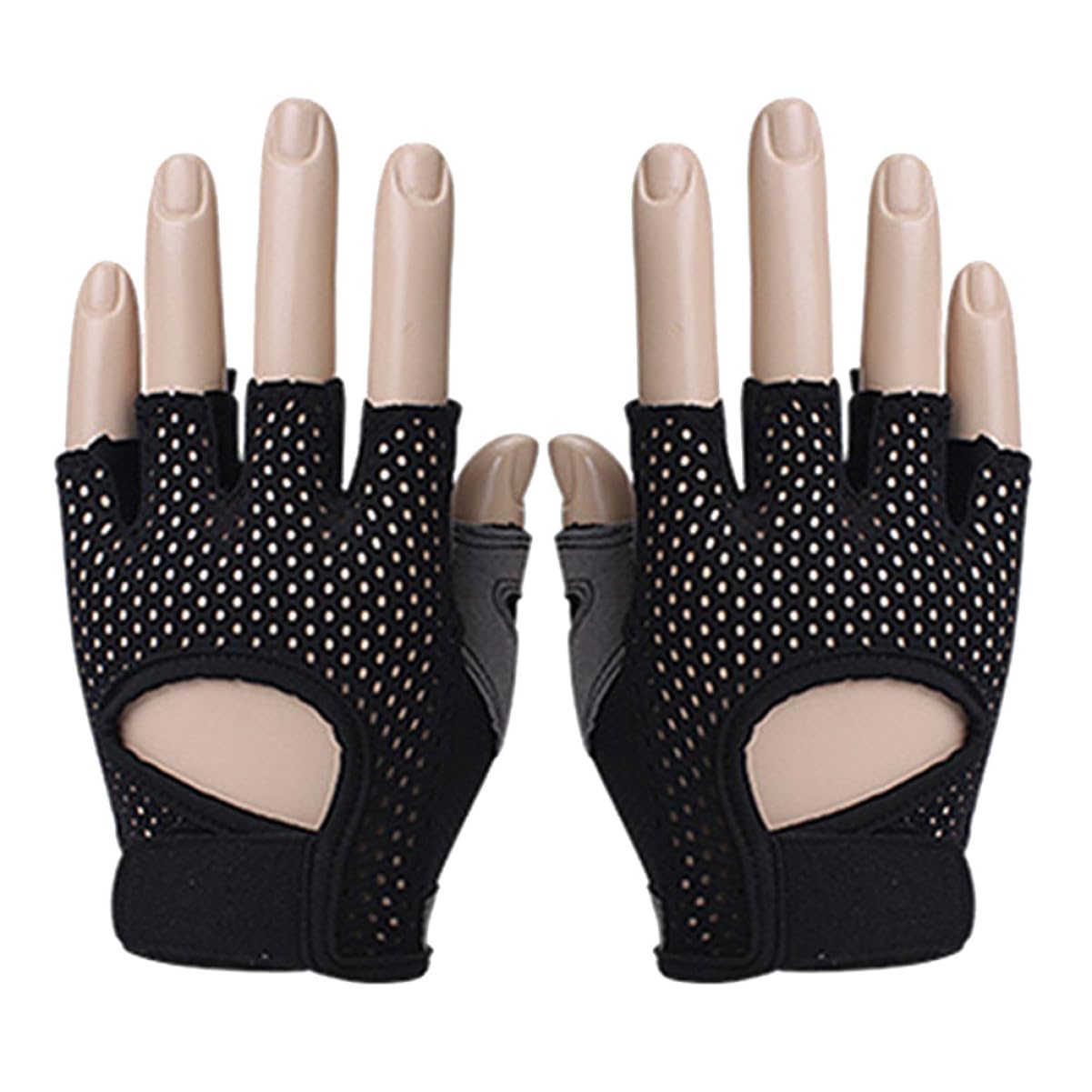 Sosoport 3 Pezzi Guanti Da Fitness Da Donna Con Design A Mezze Dita Guanti Da Allenamento Con Pesi Guanti Sportivi Per Allenamento - Palmo Nero L