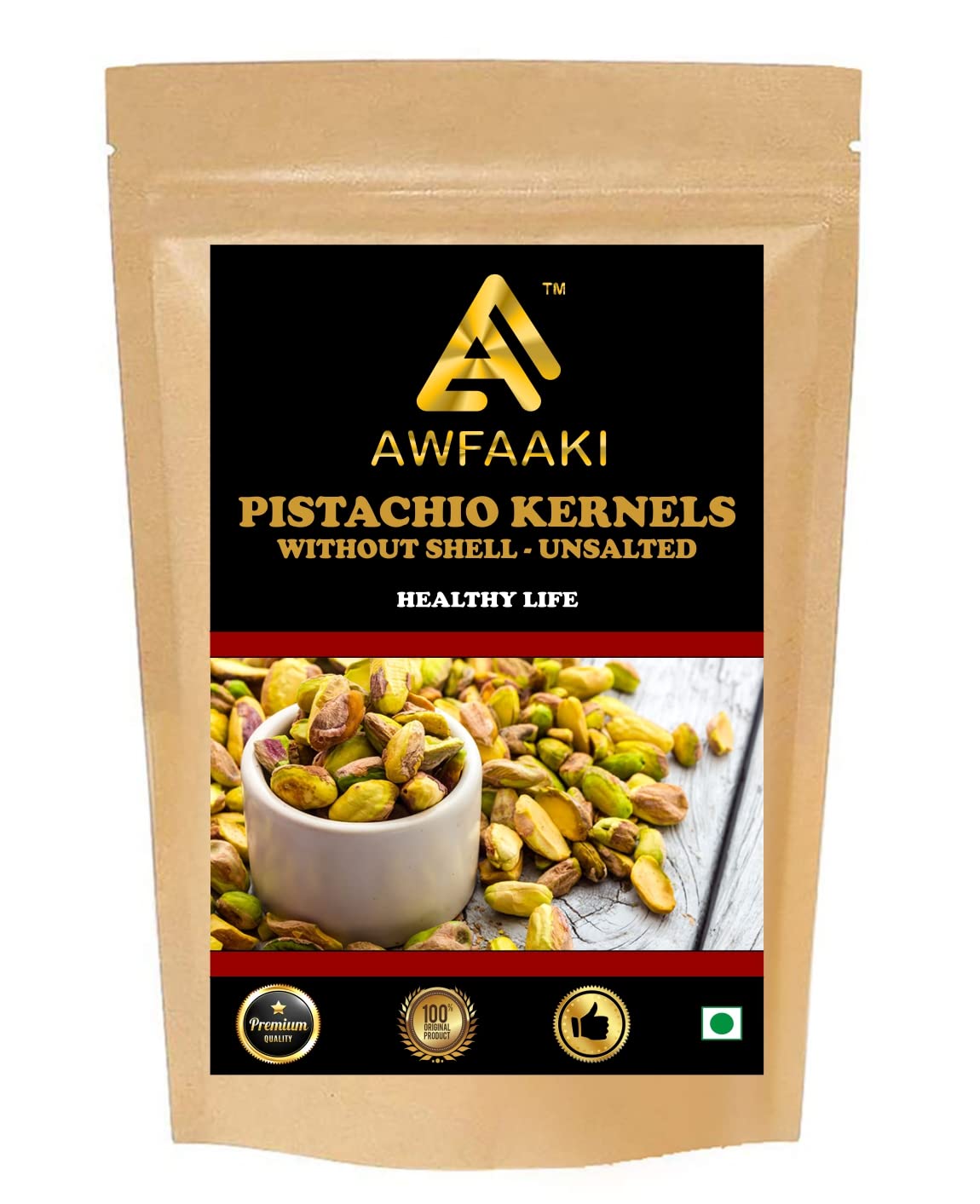 Awfaaki Unsalted Raw Pistachios | Pista Kernels Without Shell (100 g) (B09ZRM1XNC) Amazon Price History, Amazon Price Tracker