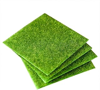 Fake Grass 4pcs Artificial Grass Tiles Grass Turf Faux Grass Rug Garden Landscape Grass Mat Synthetic Grass Pad for Patio Lawn Patches