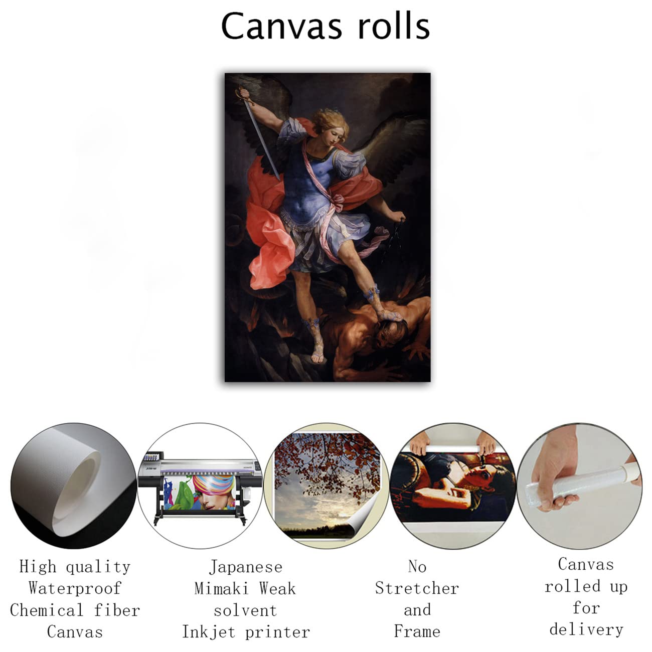 Amazon.com: Archangel Michael Defeated Satan Oil Painting Poster