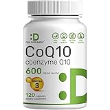 CoQ10 600mg, 120 Capsules – with Omega 3 Fatty Acid 100mg – Max Strength – Bioavailable Coenzyme Q10 Supplements – Heart, Energy, & Brain Health Antioxidant Support – Non-GMO