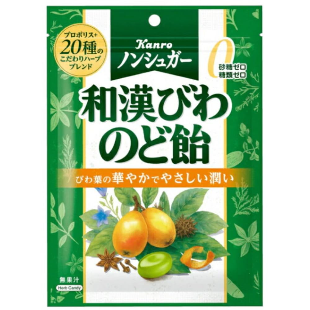 カンロ ノンシュガー和漢びわのど飴 80g×6個