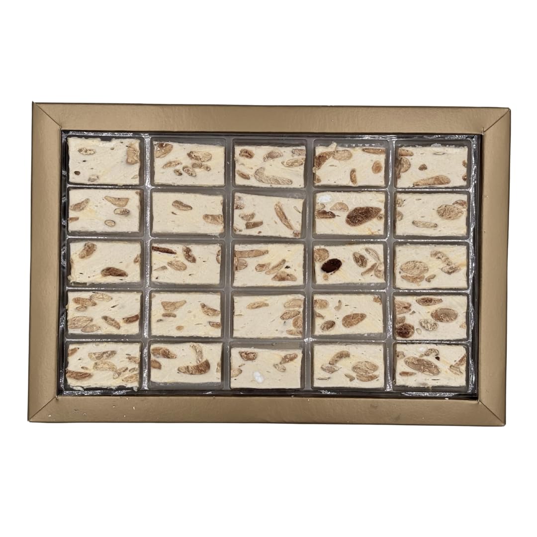 Suprem Nougat | Nougat tendre de Montelimar Artisanal | 25 Nougateaux souples en conserve transparente | Miel de lavande amandes et pistaches | Produit français traditionnel | 250g