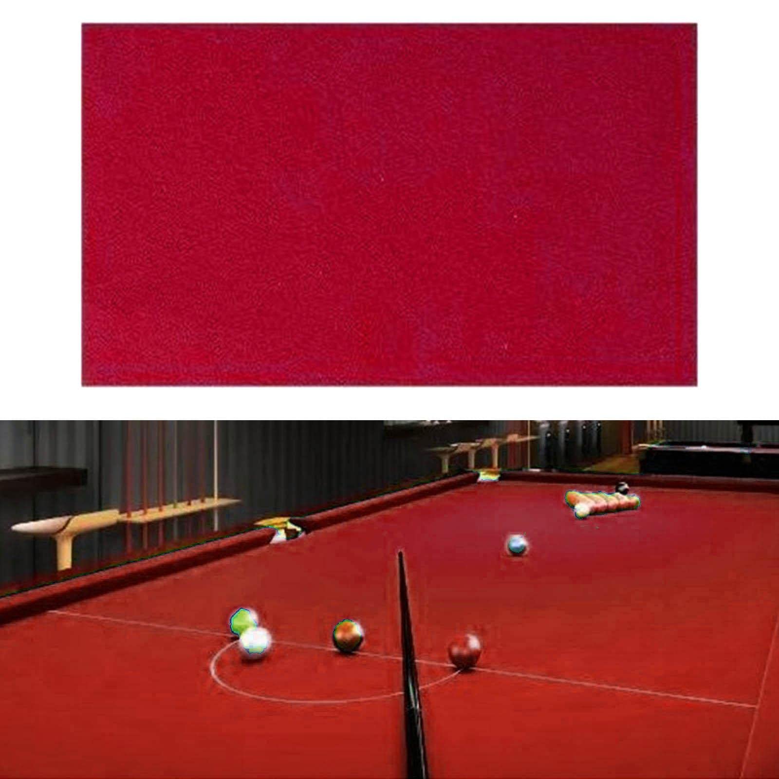 Accessoire de Tissu de Billard peigné 7ft 8ft 9ft Tapis de Nappe Durable Tissu de Couverture en Feutre Hôtel Snooker Table de Billard Clubs, Rouge, 2.4x1.45M
