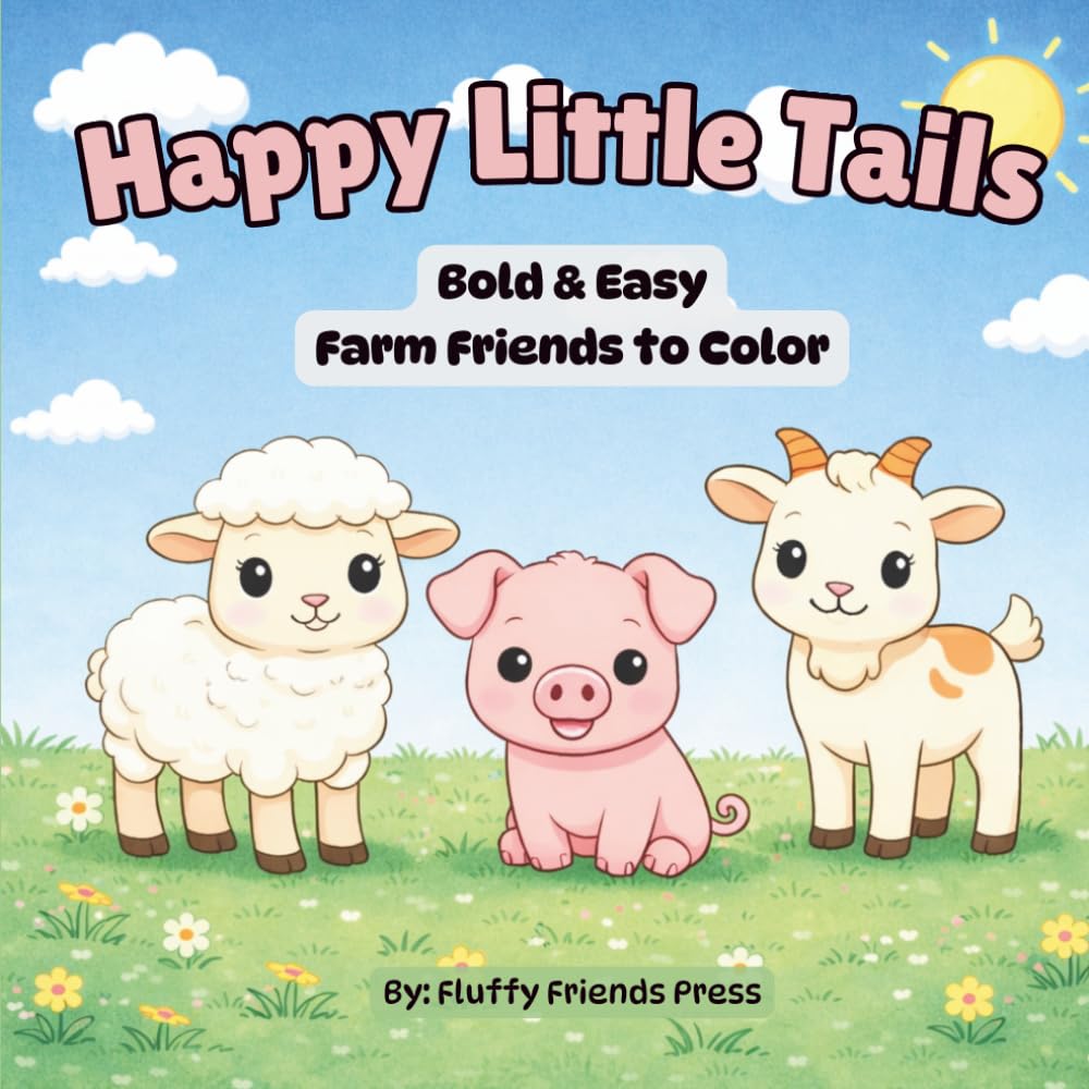 Happy Little Tails: Bold & Easy Farm Friends to Color