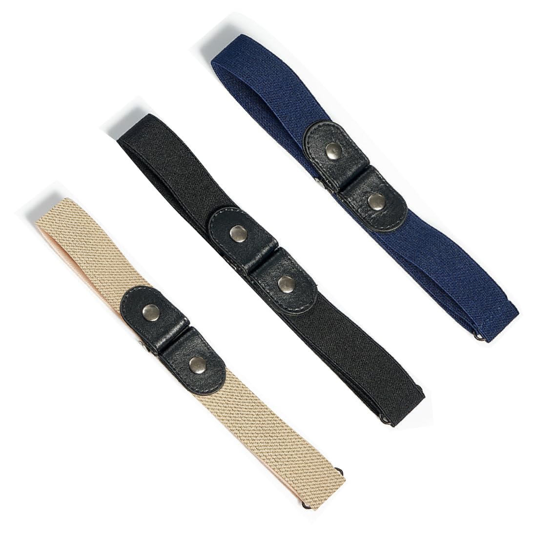 CUHZA 3 Pezzi Cinture da Donna, Cintura Elastica Senza Fibbia, Cintura Invisibile da Donna Uomo, Fascia Elastica Senza Fibbia per Jeans