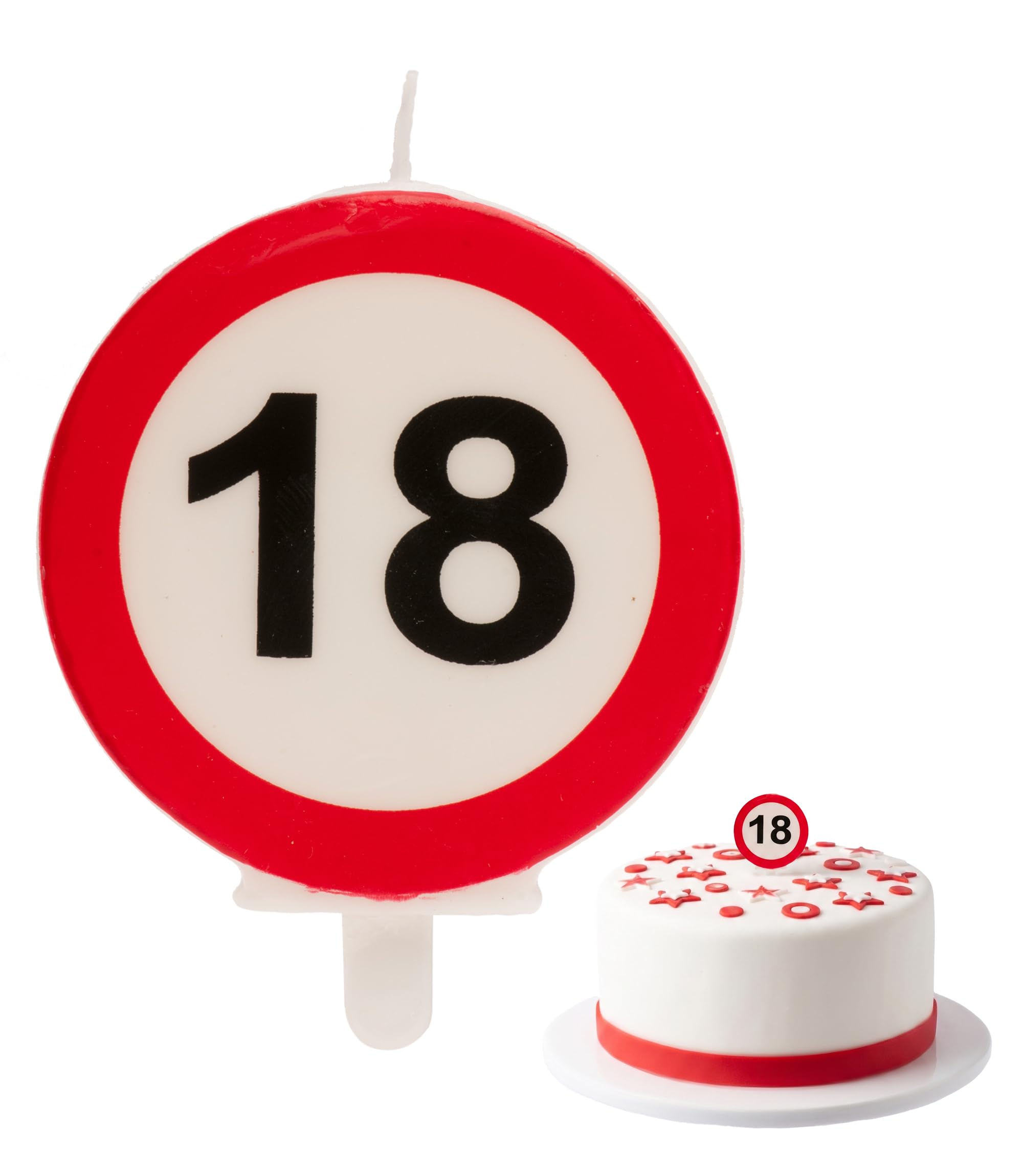 dekora - Birthday Candle 18 Years No Entry Sign, Birthday Number Candles