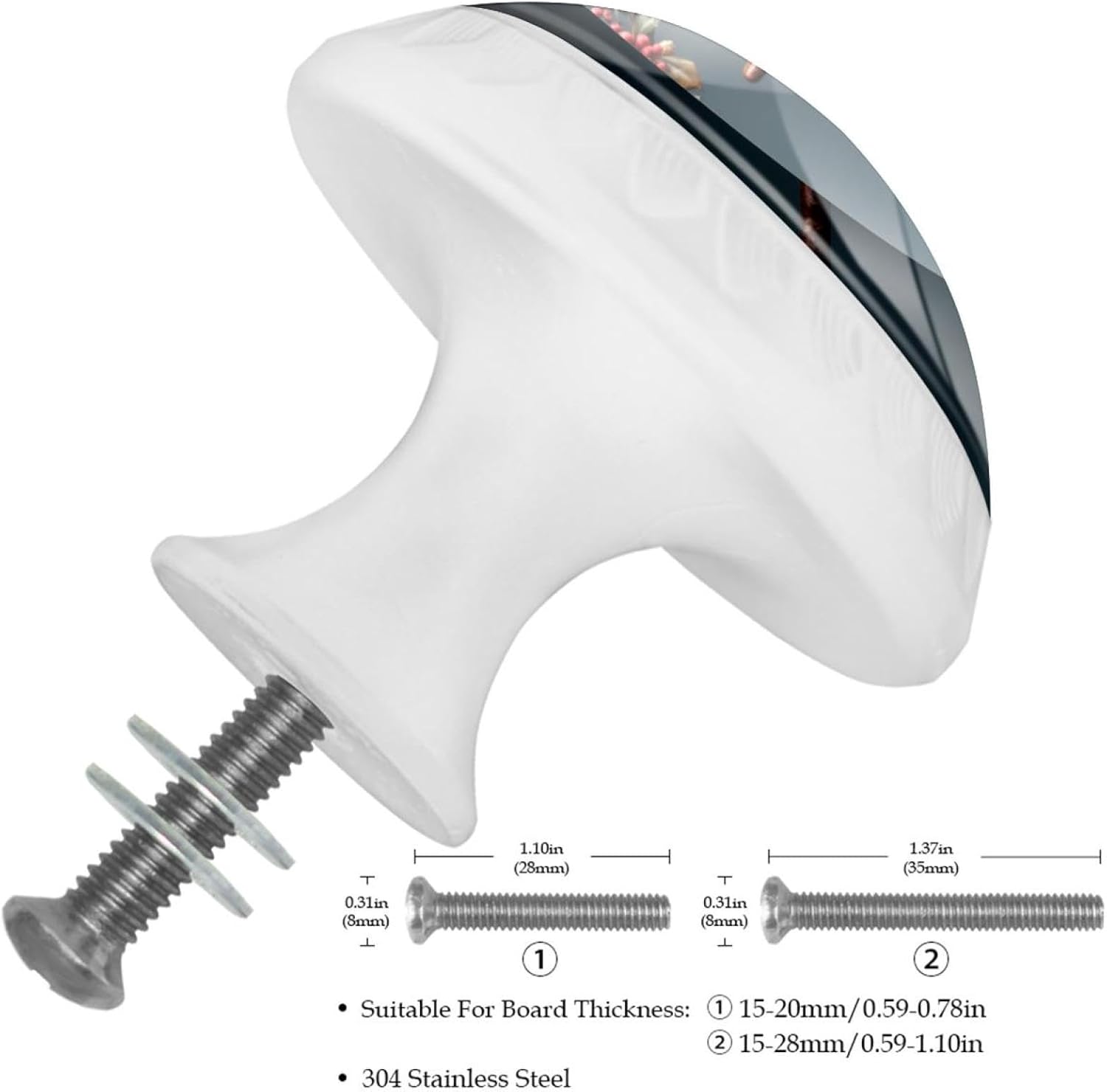 Christmas Crutch Decorative Drawer Knobs Gift Set, Beautiful Pattern Cabinet Pulls for Kitchen Bedroom Bathroom Dresser Wardrobe Decor