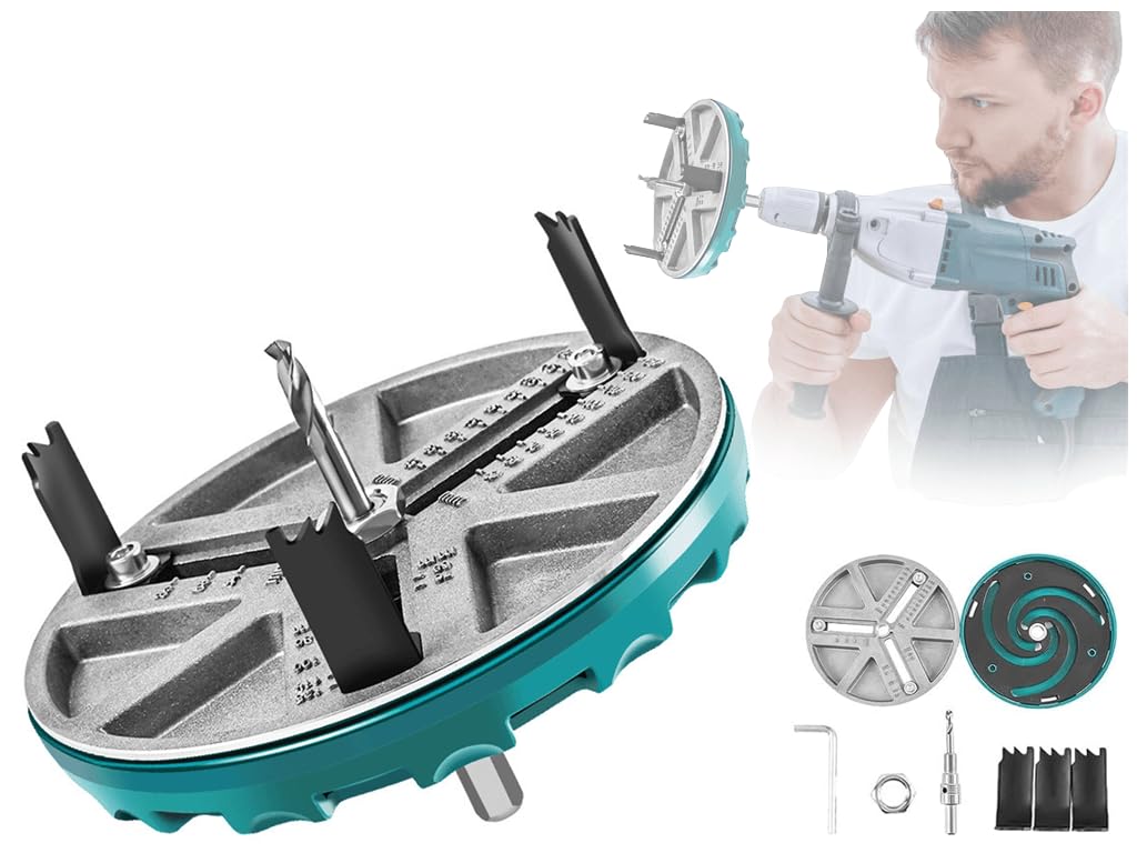 Adjustable Punch Saw Tool for Drilling,Round Hole Saw Tool Adjustable Hole Saw,Adjustable Punching Saw Diameter 1.7"-5.1"Inch Woodworking Cutting Tools Hole Opener