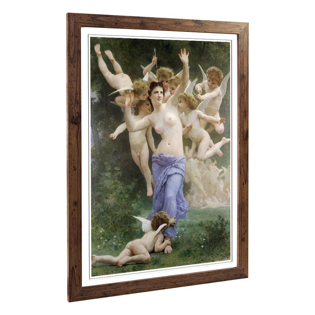 Big Box Art Framed Print of William Adolphe Bouguereau The Invitation Design | Wall Art Picture | Home Decor for Kitchen, Living Room, Bedroom, Hallway, Walnut, A2 / 24.5x18 Inch / 62x45cm