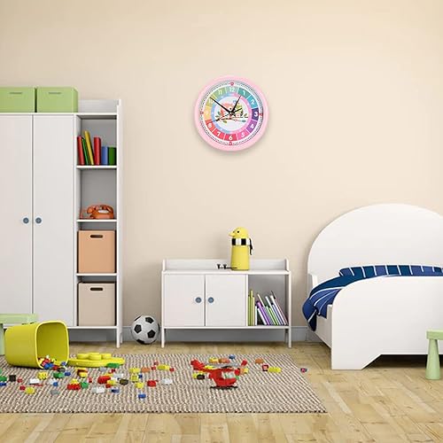 Miniatura 2 de Reloj de aprendizaje para niños, relojes de pared para dormitorios, reloj de enseñanza para decir la hora, decoración de pared de habitación de los