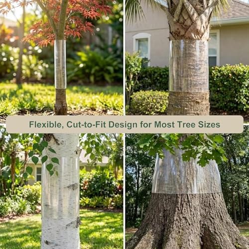 Protector de tronco de árbol transparente e impermeable de 218x40 cm con cinta 7