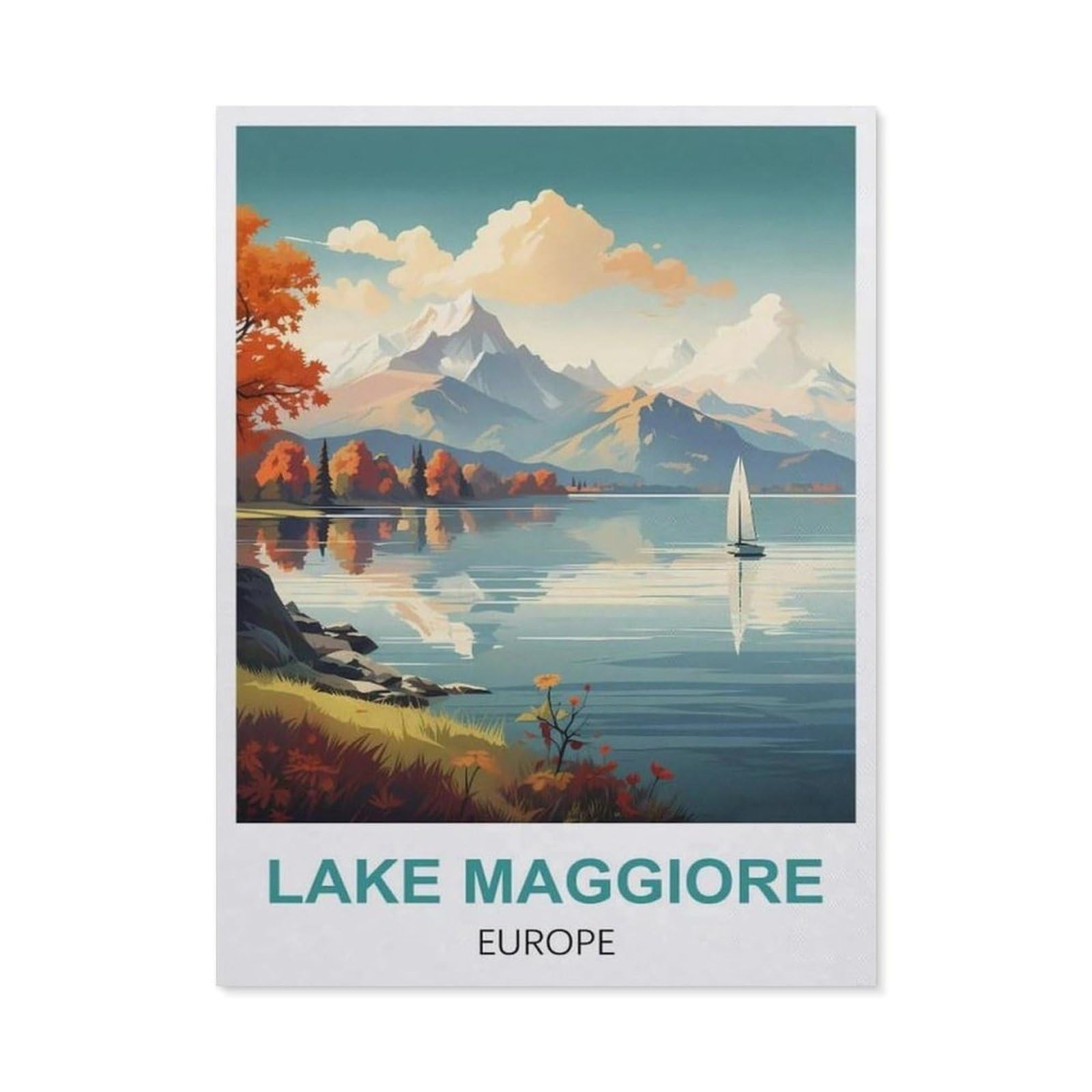 YYHMKBYY，Jigsaw Puzzle 1000 Pieces for Adults，Lake Maggiore Europe，Kids Teens Large Families Puzzle Game（50x70cm）-S59