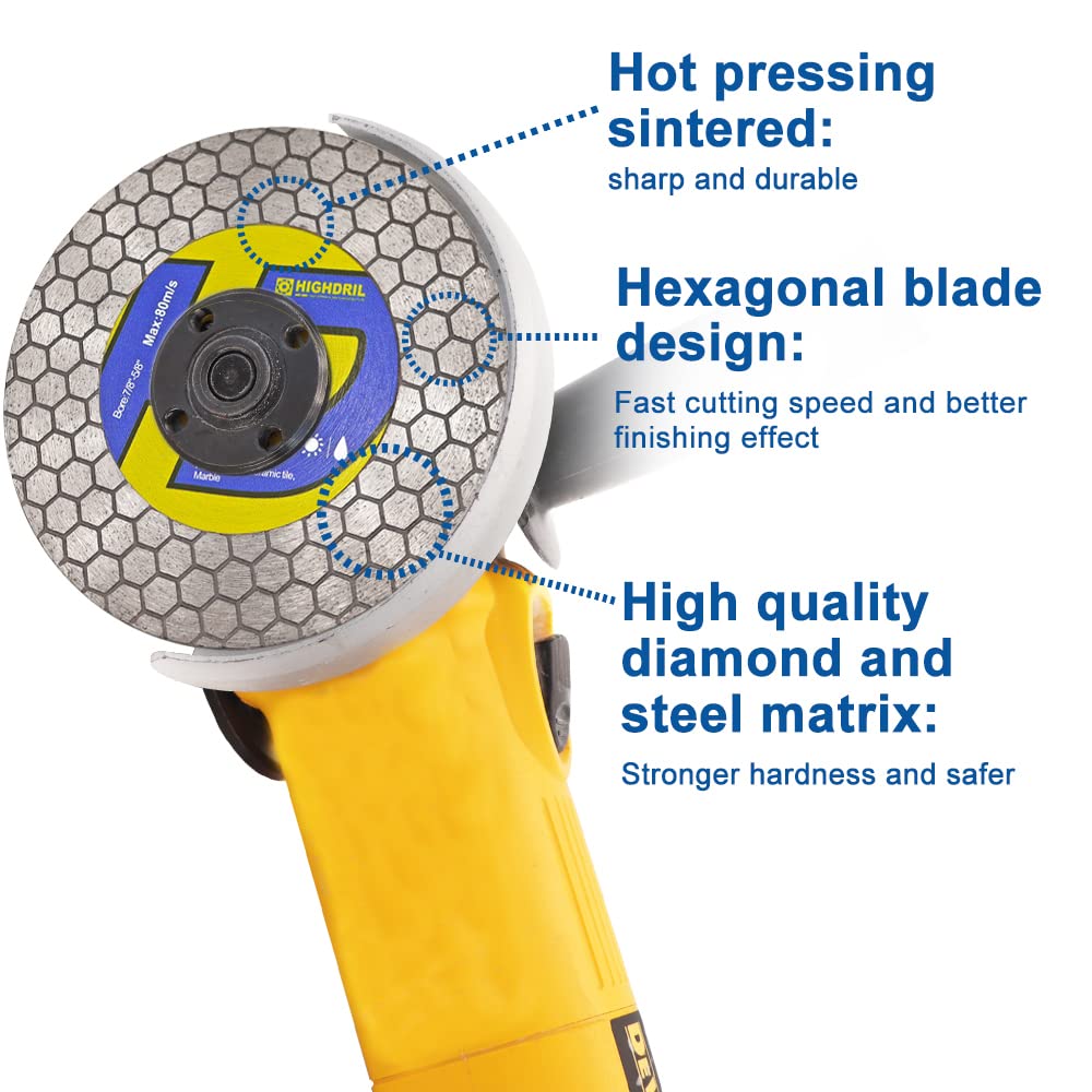 HIGHDRIL Mola a Tazza Diamantata 115 mm e HIGHDRIL Disco Diamantato Gres Porcellanato - 125mm