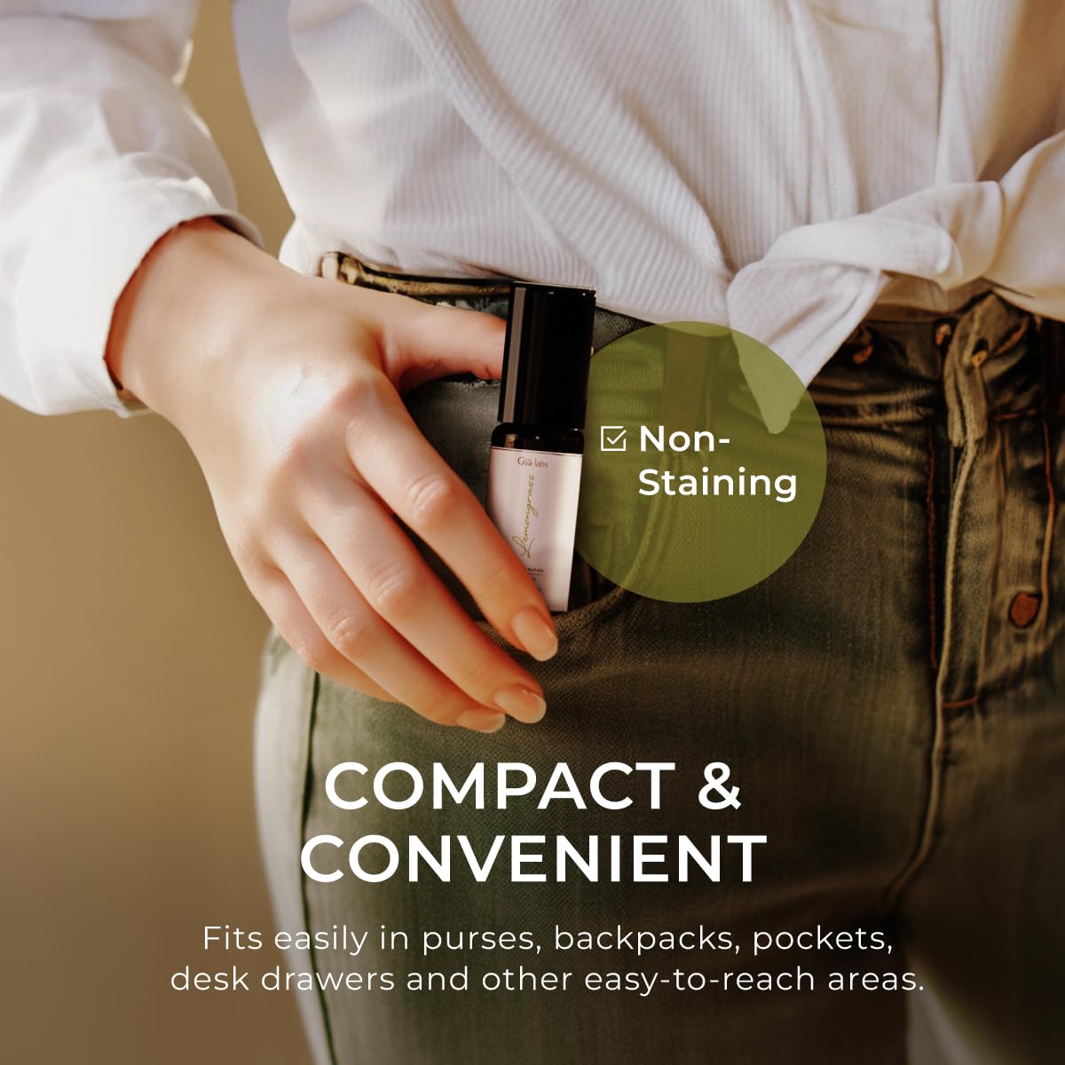 Gya Labs Lemongrass Essential Oil Roll On - 0.34 Fl Oz - Travel Size Roller for Camping, Skin, Aromatherapy Relief, Convenience