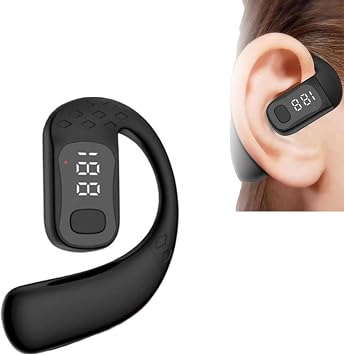 Bluetooth Headset,Wireless Bluetooth Earpiece,V5.4 Wireless Handsfree Headset with Microphone,Noise Canceling Single Ear Earphone Over Ear Earbud for Cellphones TV PC Game Work Driving Black
