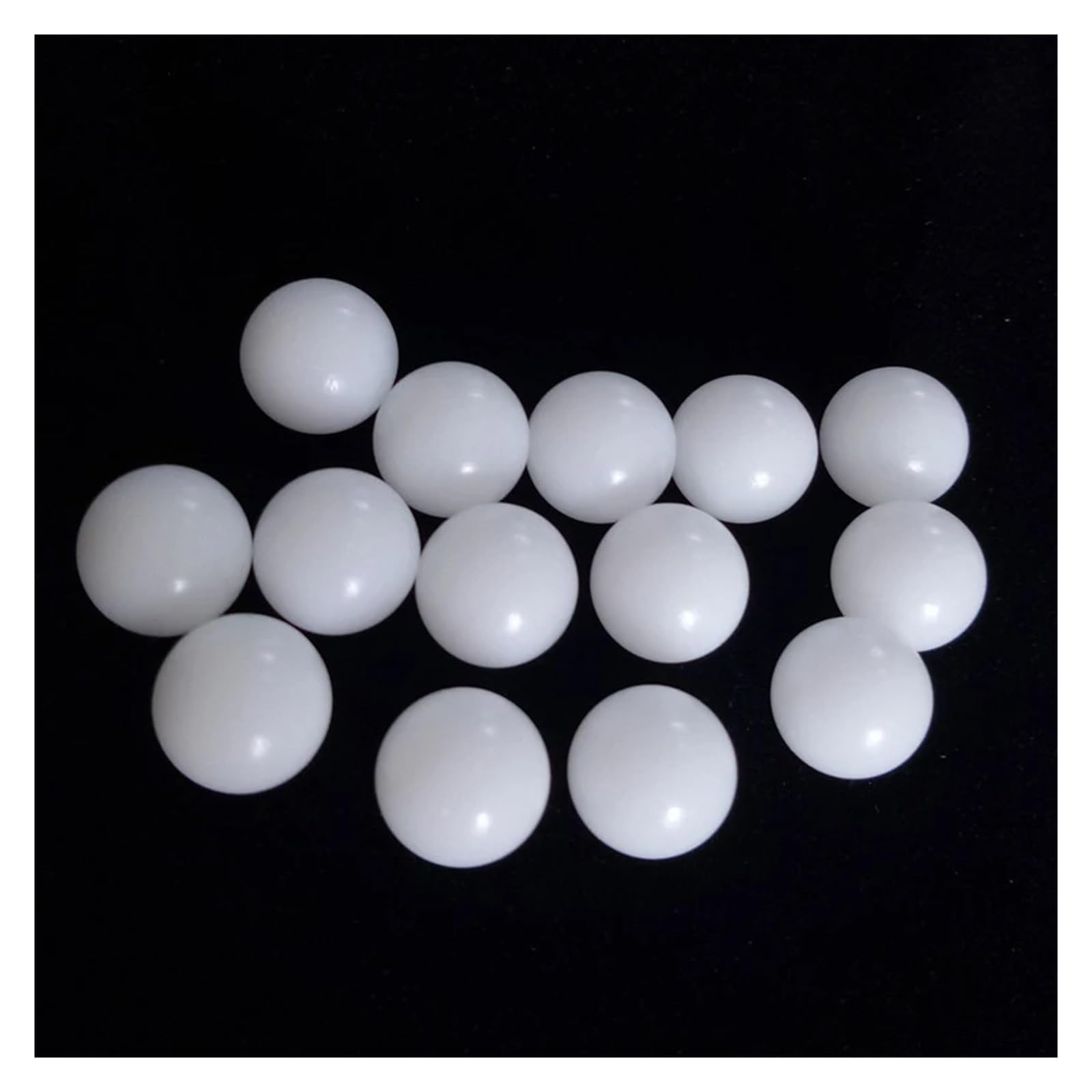 ZHGUIMING 5 à 500 pièces de diamètre 2 2,38 2,5 2,778 3 3,175 3,969 4 mm à 15,875 mm, billes en plastique POM blanches, billes lisses en polyformaldéhyde de précision solides(100pcs,14mm)