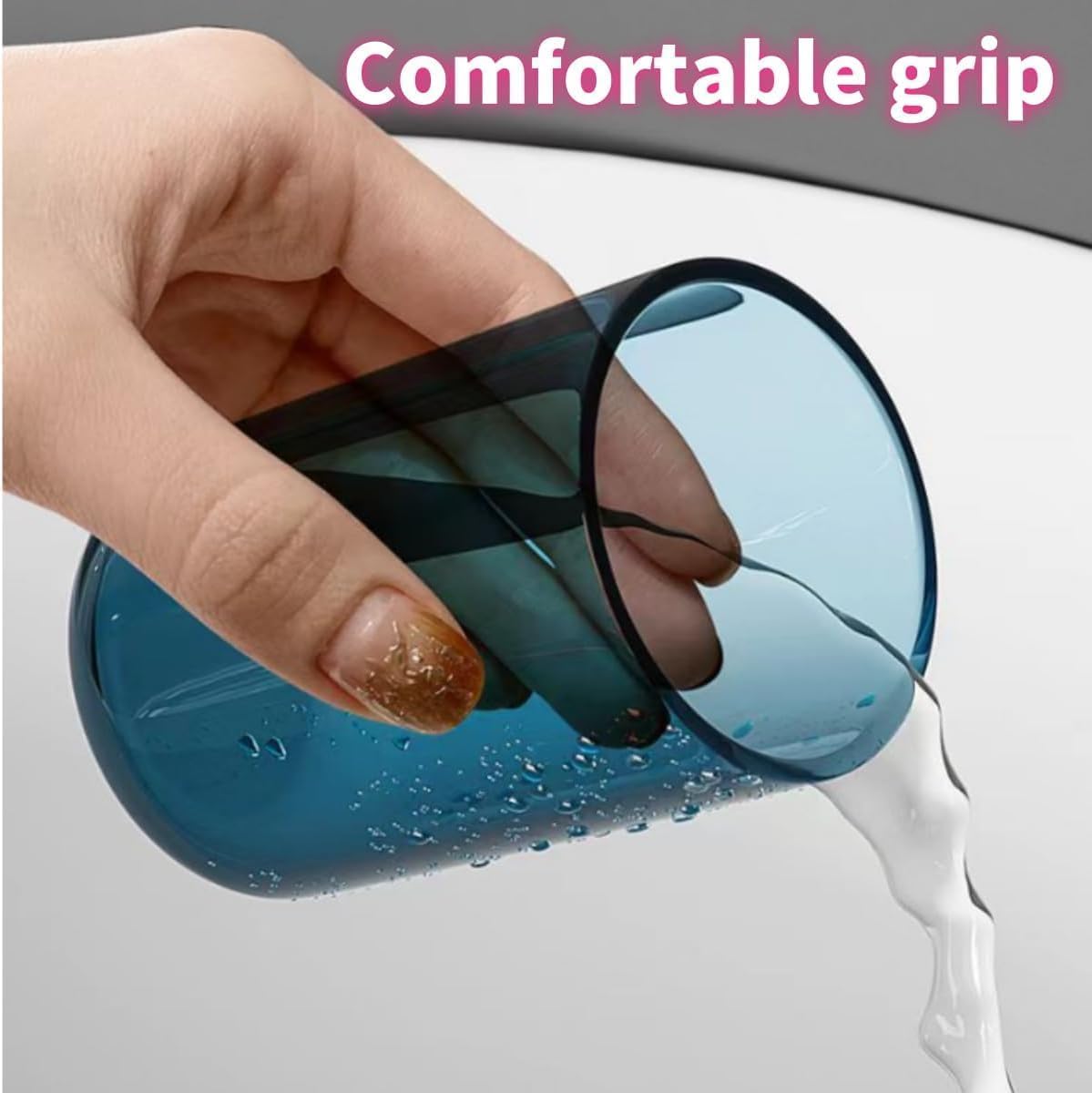 2 Zahnputzbecher Aus Kunststoff – 290 Ml, Transparent, Schwarz & Bernsteinfarben, PS-Material, Hitzebeständig, Rutschfest, Ohne Bohren, Für Badezimmer & Hotel, 7x7x10 Cm