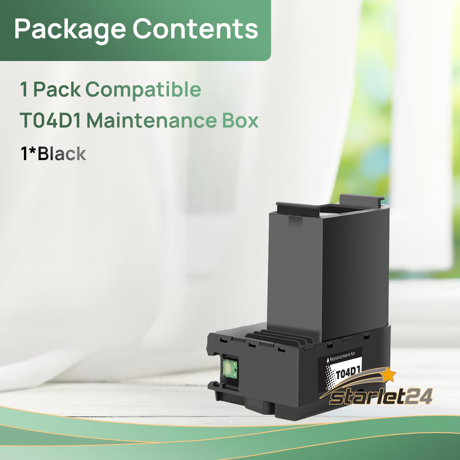 Starlet24 1x C13T04D1 C13T04D100 scatole di manutenzione compatibili con Epson Maintenance Box T04D1 per EcoTank ET-4750 ET-3750 ET-2850 ET-4850 ET-15000 Workforce WF-2865DWF WF-2860DWF XP-5105