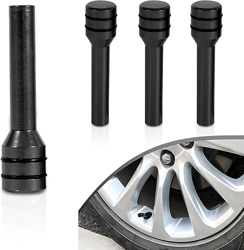 Tesnaao Paquete de 4 pomos para cerradura de puerta de automóvil, 1.93 x 0.47 pulgadas, aleación antiarañazos, decoración de pasadores de bloqueo de