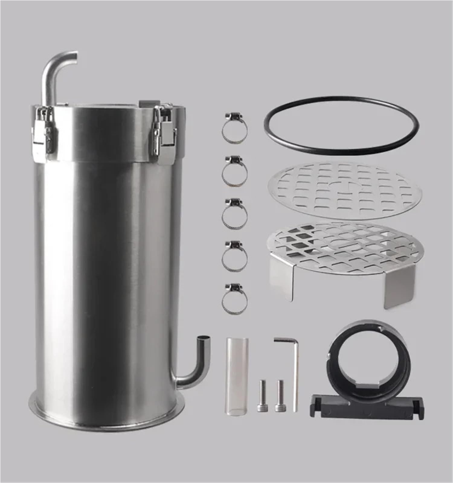 Filtro de acuario externo de acero inoxidable, filtro de tanque de peces, recipiente de filtro externo para acuario (doble entrada de 15 L)