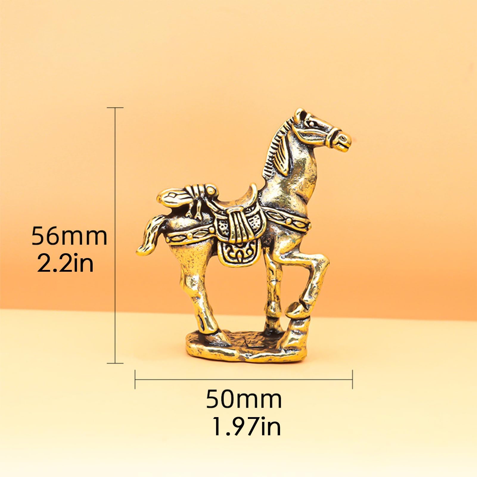Estatuilla China símbolo de latón de la Estatua del Caballo de la Riqueza para el Estante del Escritorio de Oficina