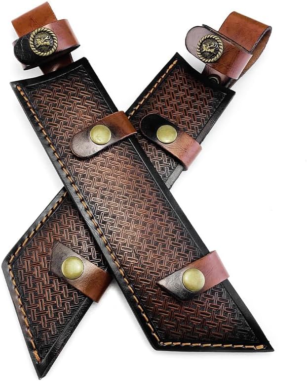 1PC Knife Sheath with Belt Loop and Snap Closure, Leather Protective Cover Fits for Outdoor Search, Rescue, Hiking