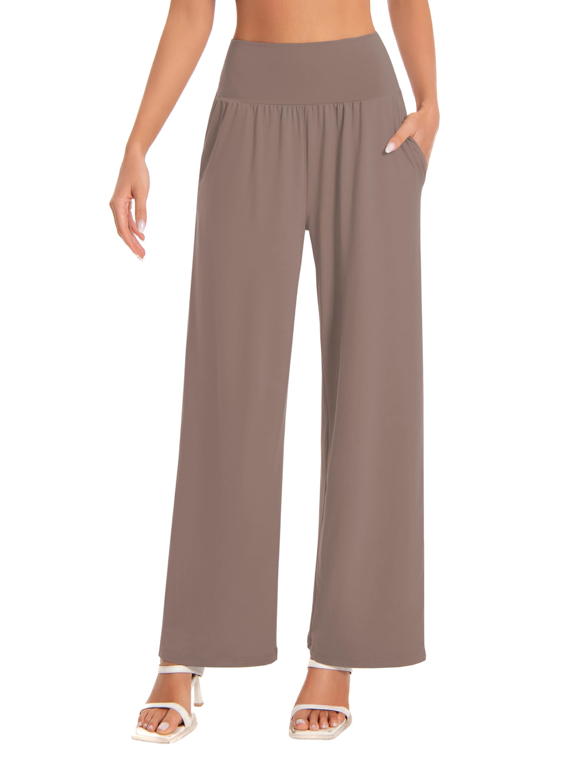 BUBBLELIME 20"/27"/29"/31"/33"/35" Women's High Waist Wide Leg Yoga Pants Loose Comfy Lounge CasualSweatpants with Pockets