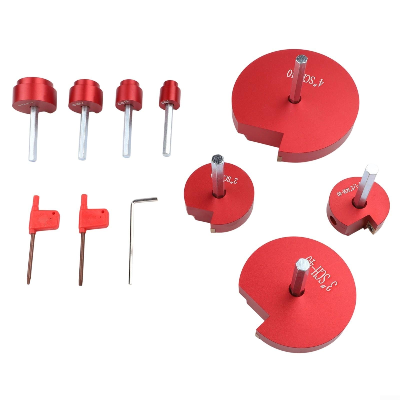 Kit de escariador de tubería de PVC, 8 piezas, aleación de aluminio de 1/2-4 pulgadas para accesorios SCH, brocas de vástago hexagonal para quitar tubos de PVC CPVC ABS rotos de juntas soldadas o