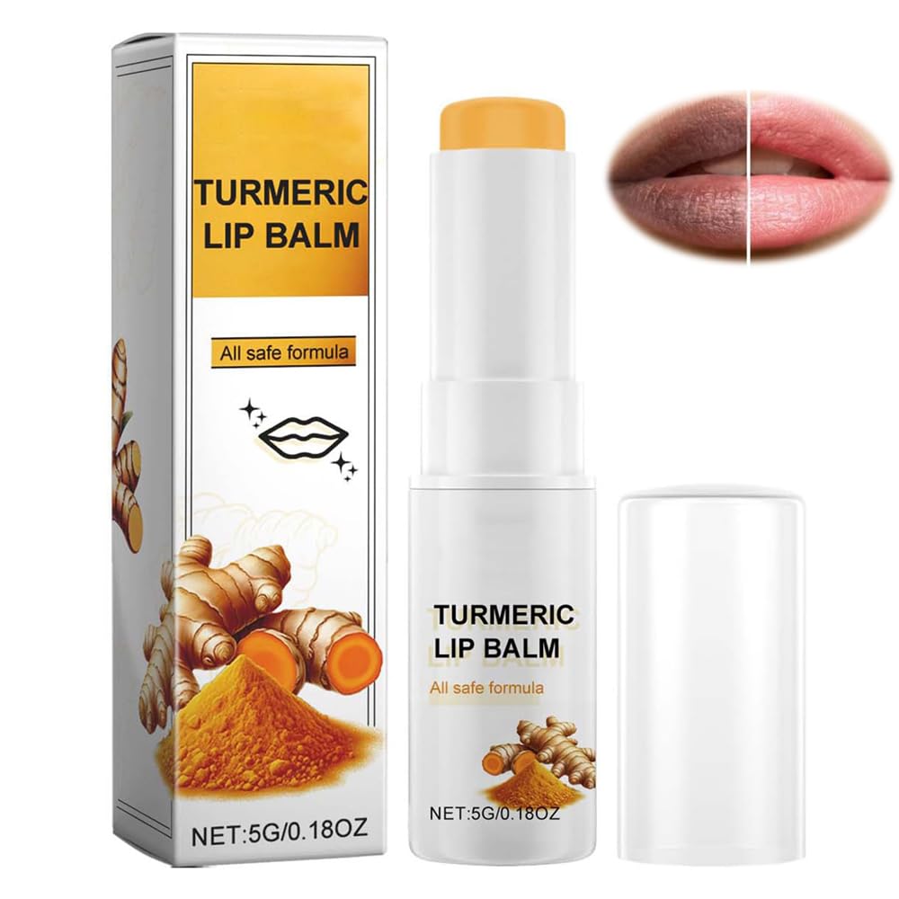 Azonee Turmeric Lip Balm, Lip Lightening for Dark Lips, Long-Lasting Moisturizing Lip Care Cream, Remove dead skin, Nourishes & Repairs Chapped Lips, Natural Lip Mask