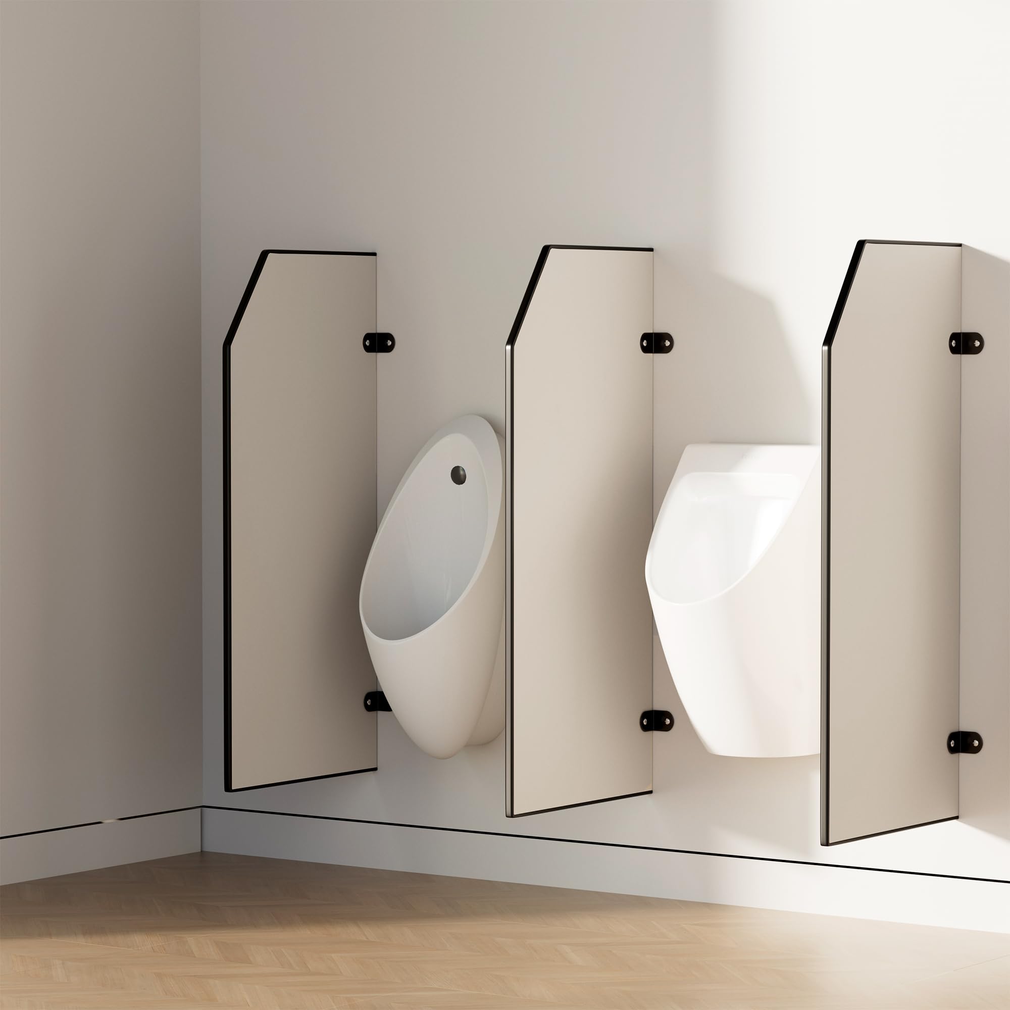 Séparateur D'urinoir Mural, Paroi de Séparation D'urinoir, Cloison Murale pour Urinoir pour Homme, 90 x 40 cm, Blanc Grisâtre, Adapté Aux Toilettes