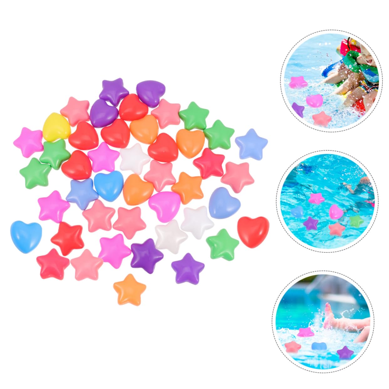 Bolas para Piscina de Bolas 80 Piezas PE Estrellas y Corazones