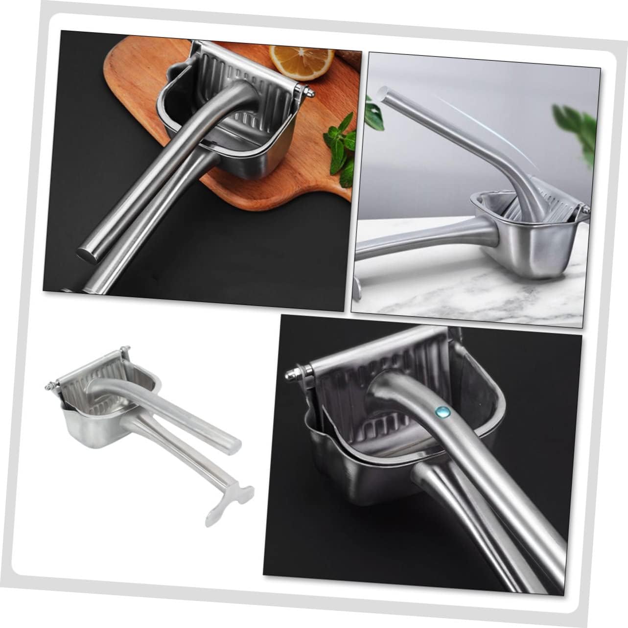304 Stainless Steel Manual Fruit Juicer Hand Press Squeezer for Lemon Orange Watermelon and Mango Random Handle Style Easy to Use Citrus Juicer 1 Piece