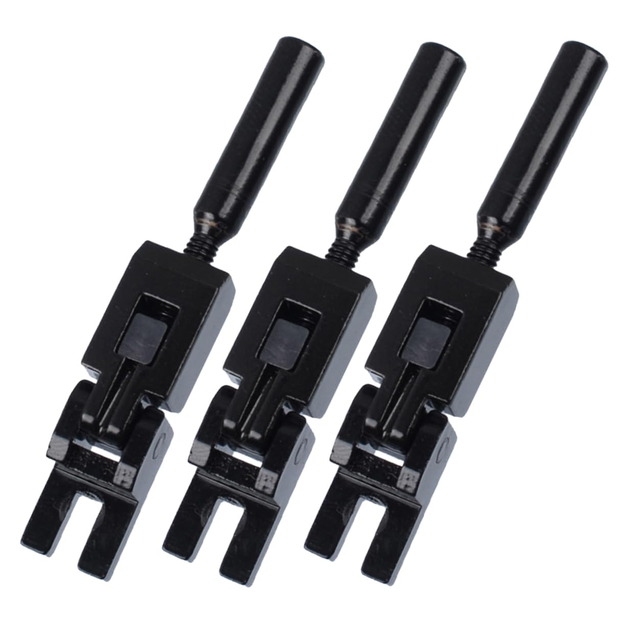 FAVOMOTO Guitar Bridge Saddle Set Double Locking Metal Construction Black for 6 String Electric Guitars