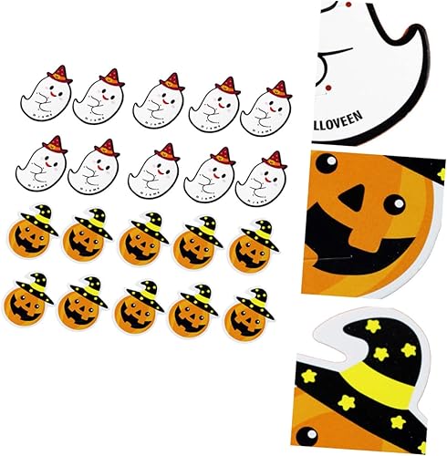 Abaodam 100pcs fantasma decoración hockey azúcar tarjeta calabaza Lollipop Halloween caramelo tarjeta decorativa Popularidad tarjeta de felicitación