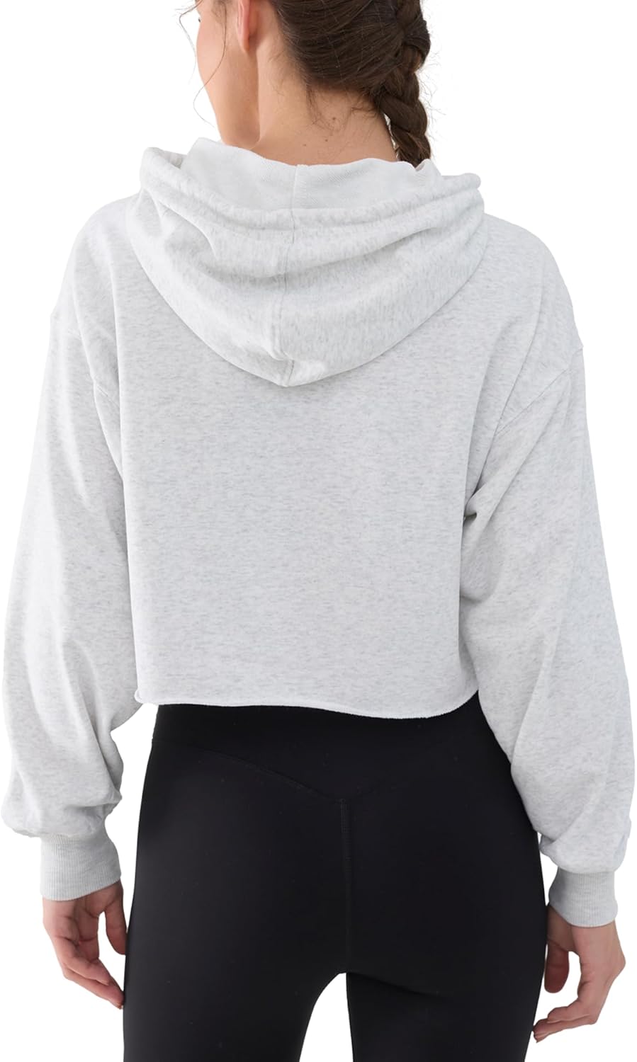 DITOK Womens Cropped Hoodie Sweatshirt Oversize Long Sleeve Loose Hoodies Ladies Drop Shoulder Pullover Casual Athletic - Image 4