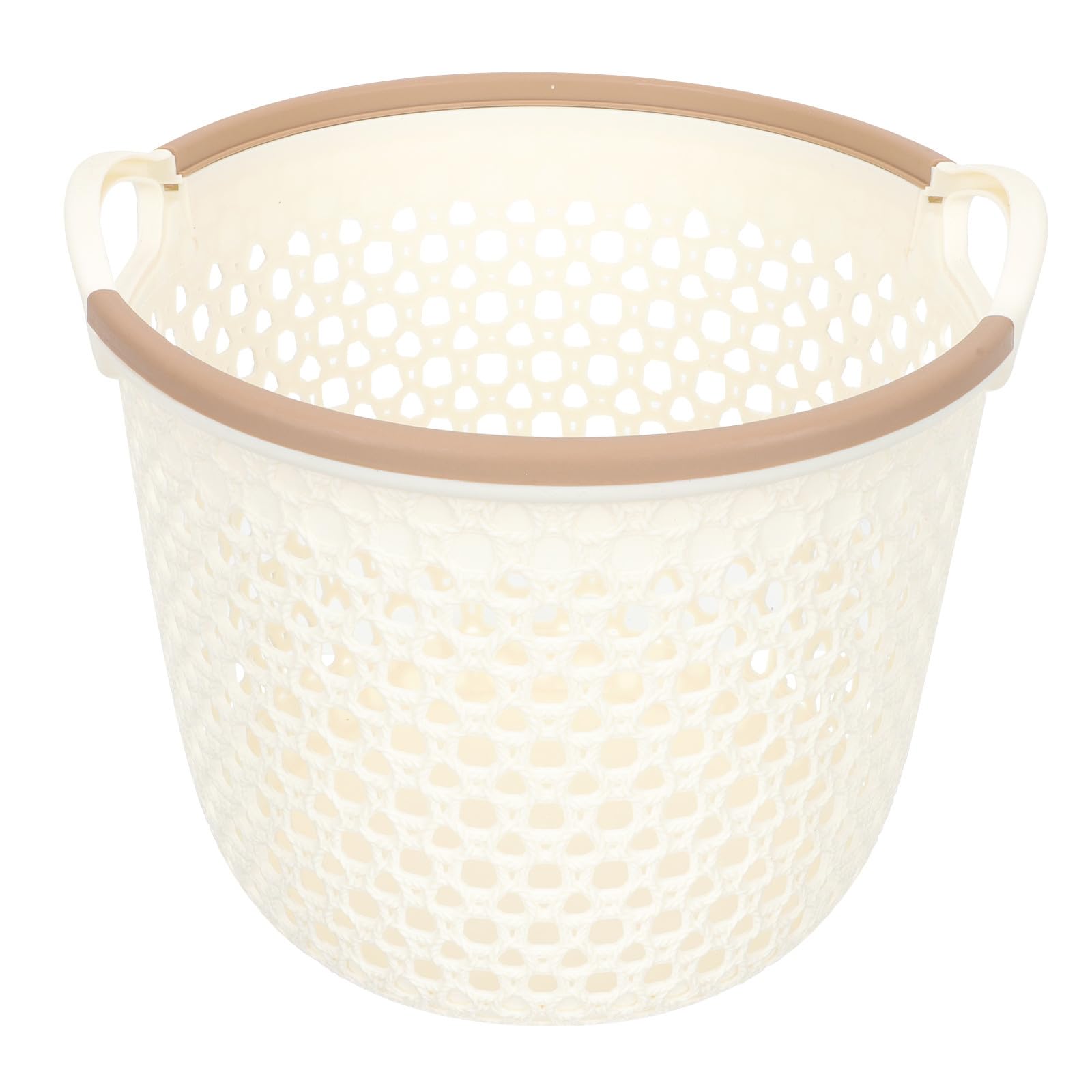 Panier de rangement pour chambre et salle de bain en plastique beige
