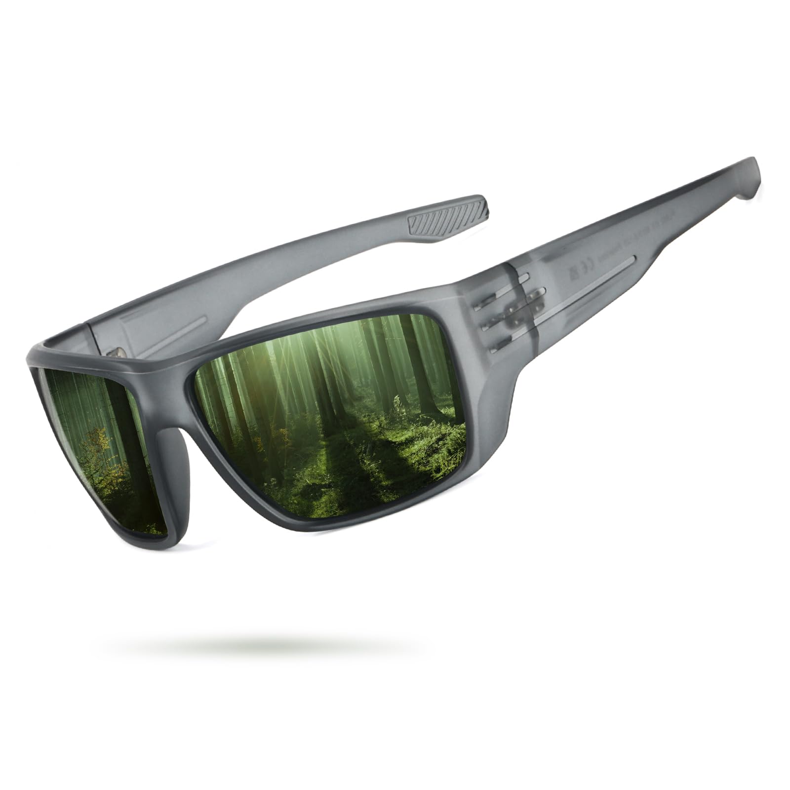 POLARKING Polarisierte Sport-Sonnenbrille für Herren und Damen, quadratischer Rahmen, Radfahren, Angeln, Wickel-Sonnenbrille, UV400-Schutz