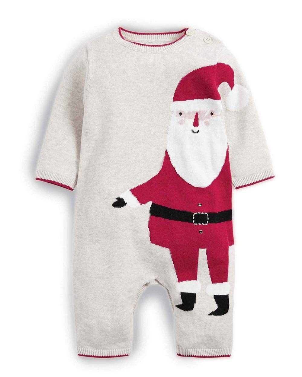Katies Playpen - Baby Best Buys Brown Mamas & Papas Knitted All In One Christmas Santa Claus Footless Romper 100% Cotton - Newborn