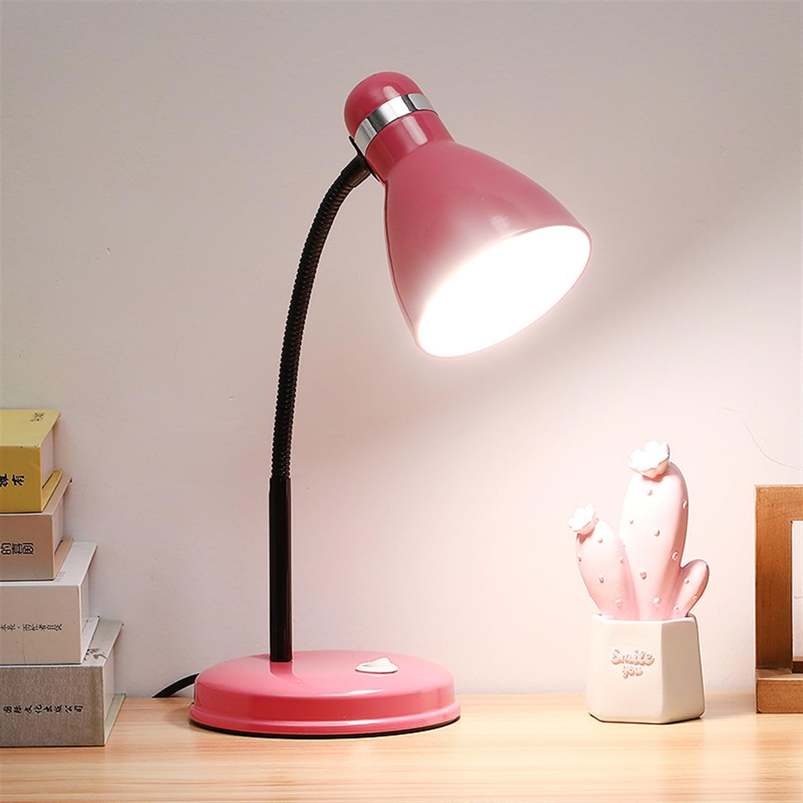Lampada da scrivania Lampada da scrivania a LED for protezione degli occhi con interruttore a pulsante, lampada da scrivania flessibile in metallo a collo di cigno, lampada da lettura dimmerabile con